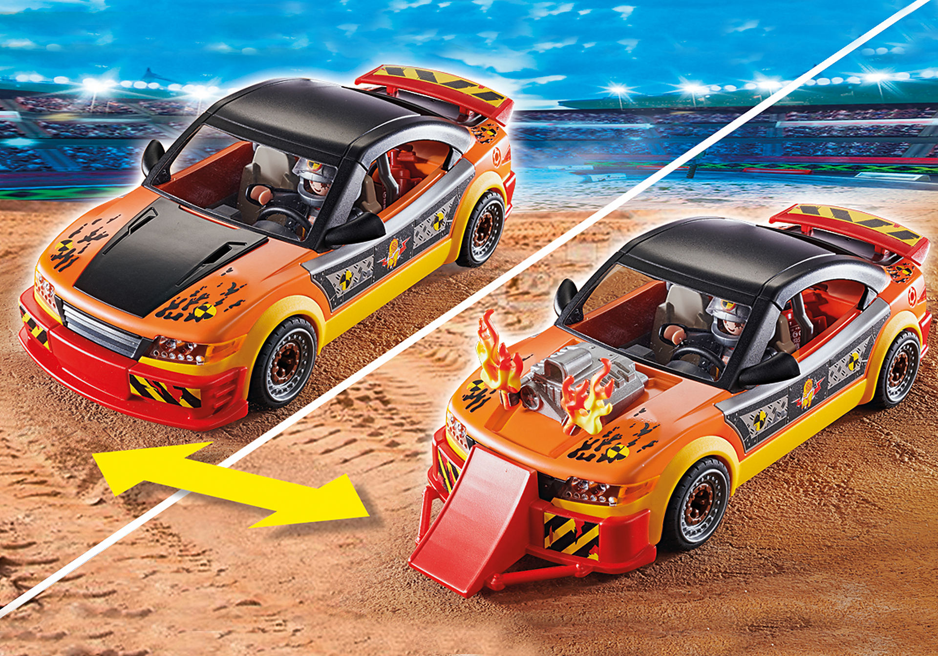 Stuntshow Voiture crash test avec - 70551 | PLAYMOBIL®